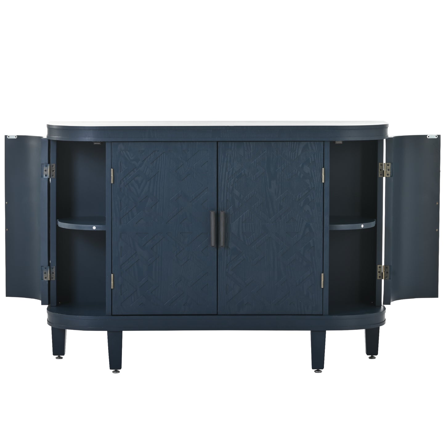 U-Style Accent Storage Cabinet Sideboard Wooden Cabinet with Antique Pattern Doors for Hallway, Entryway, Living Room