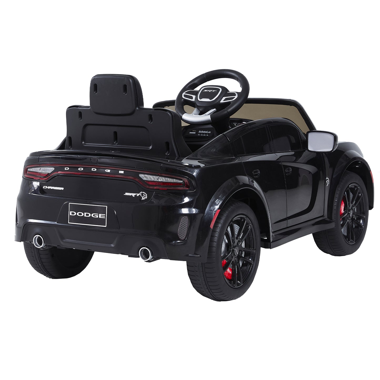 12V Licensed DODGE Charger Ride-On Car with Parental Remote Control - Electric Vehicle for Kids with Adjustable Speeds, Power Display, USB, MP3, Bluetooth, LED Lights, and Four-Wheel Suspension