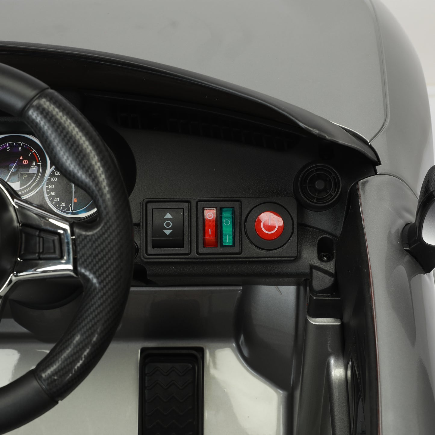 Licensed MAZDA MX-5 RF 12V Kids Ride On Car - Remote Control, Three Speeds, Power Display, USB, MP3, Bluetooth, LED Light, Safety Belt, Painting - Red