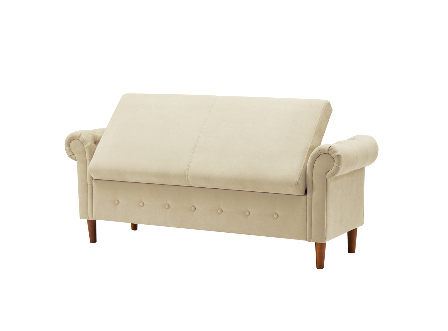 Beige Multifunctional Storage Rectangular Sofa Stool: Versatile and Stylish Ottoman with Ample Storage Space