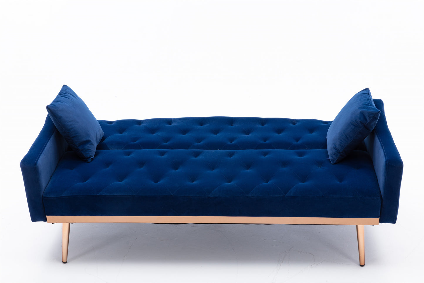 Coolmore Velvet Sofa: Accent Loveseat with Stainless Feet - Navy Velvet