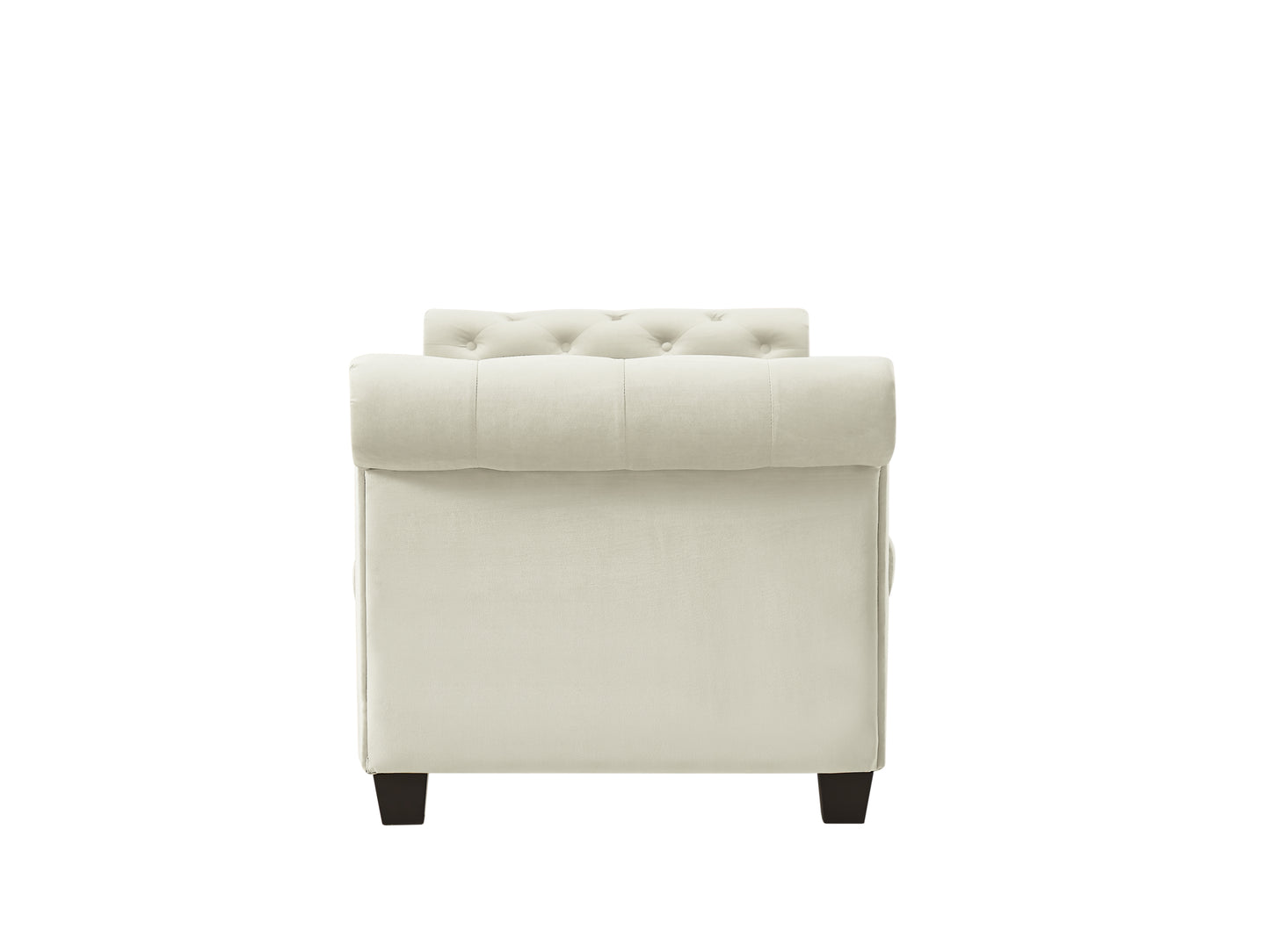 2038 Ivory Rectangular Large Sofa Stool - Luxurious and Spacious Seating with a Touch of Elegance