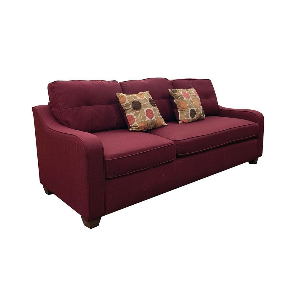 Cleavon II Sectional Sofa & Pillows in Red Linen - Comfortable Seating with Elegant Design - Ideal for Living Rooms, Lounges, and Offices - Includes 2 Matching Pillows - 53740