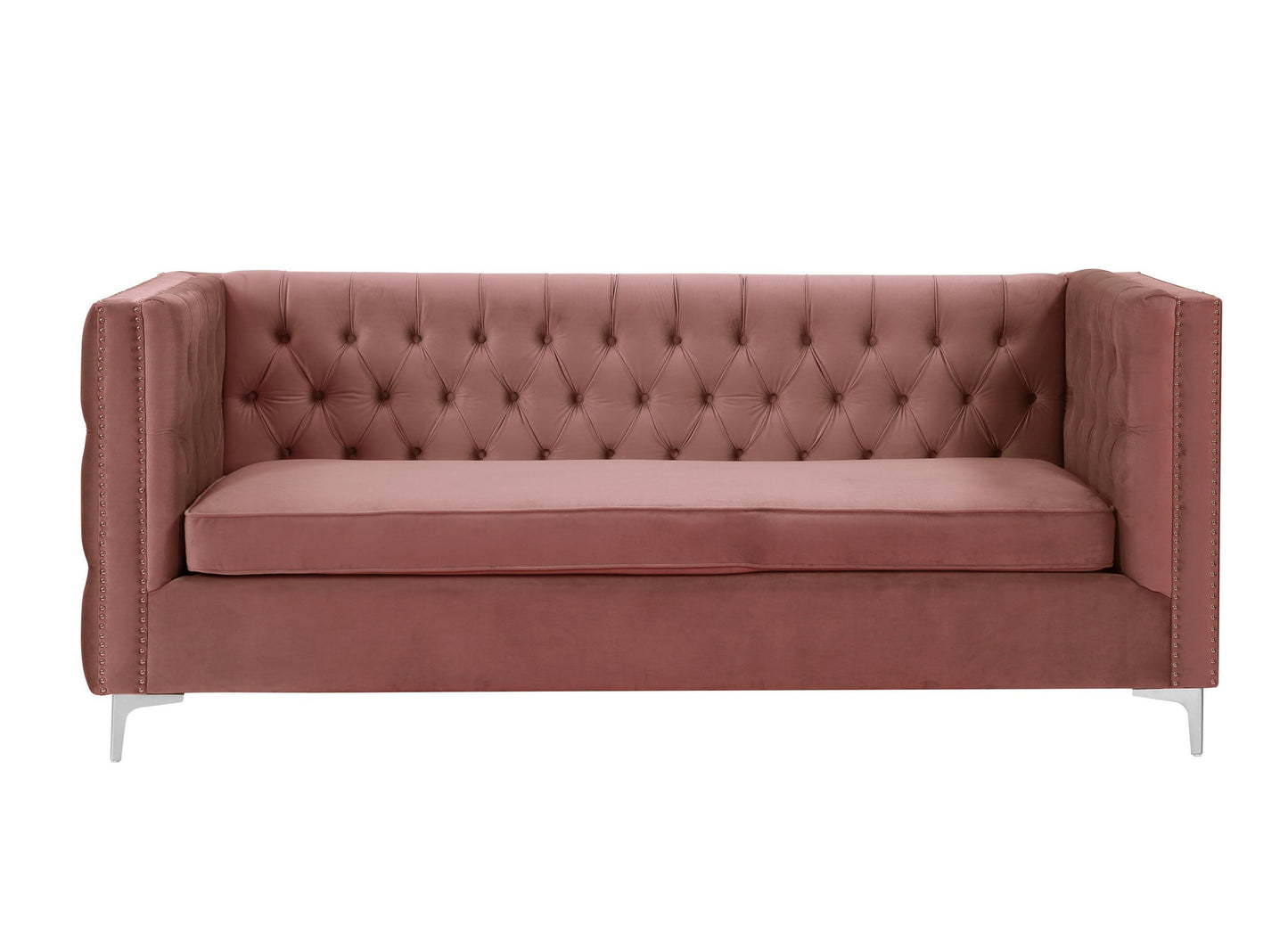 ACME Rhett Sectional Sofa: Dusty Pink Velvet, Modern Design, Spacious & Comfortable, 55505