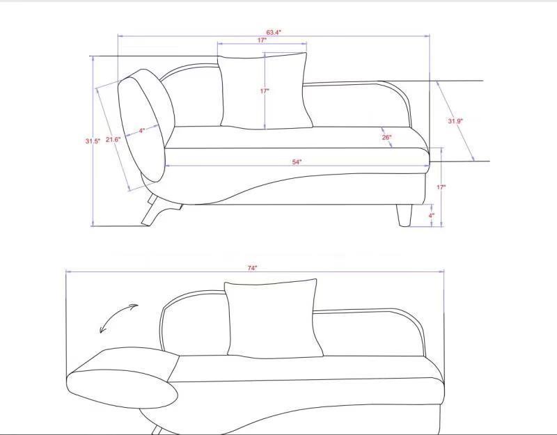 Artemax Chaise Lounge with Storage & Solid Wood Legs: Elegant Comfort & Versatile Functionality for Your Home Décor