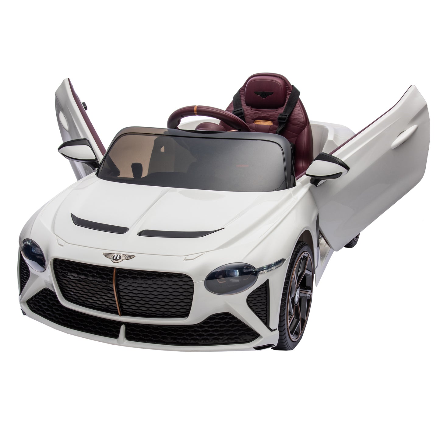 Licensed Bentley Mulsanne 12V7A Kids Ride-On Car: 2.4G Remote Control, Electric Car for Kids with Adjustable Speed, Power Display, USB, MP3, Bluetooth, LED Light, and Safety Belt