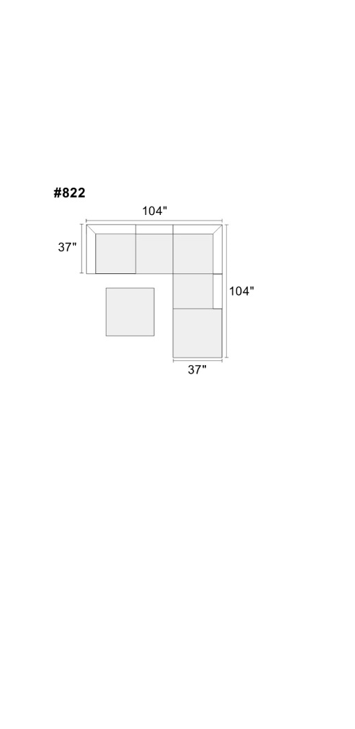 Grey Chenille Modular Sectional 6pc Set Corner L-Sectional Modern Couch 2x Corner Wedge 2x Armless Chairs and 2x Ottomans Plywood