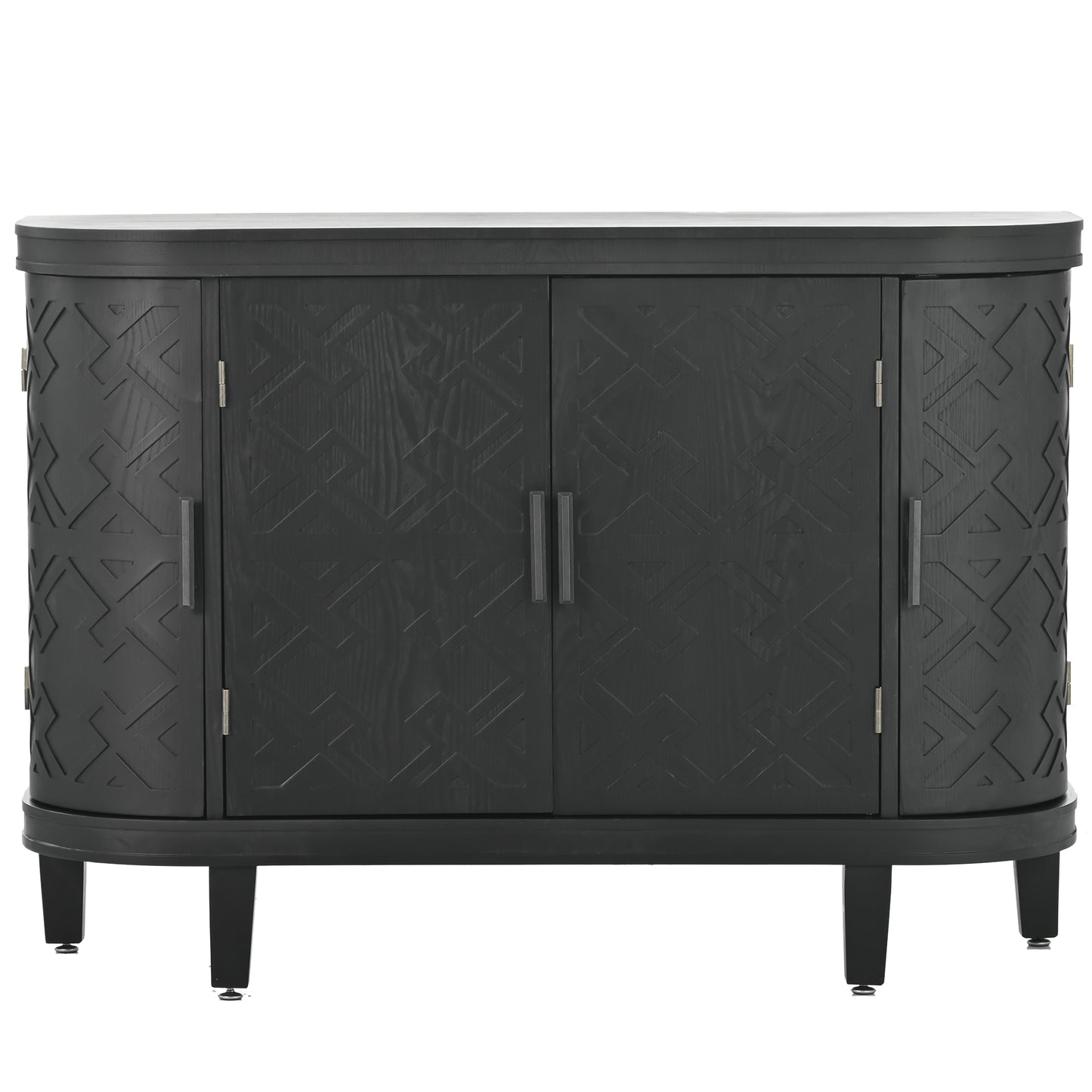 U-Style Accent Storage Cabinet Sideboard Wooden Cabinet with Antique Pattern Doors for Hallway, Entryway, Living Room