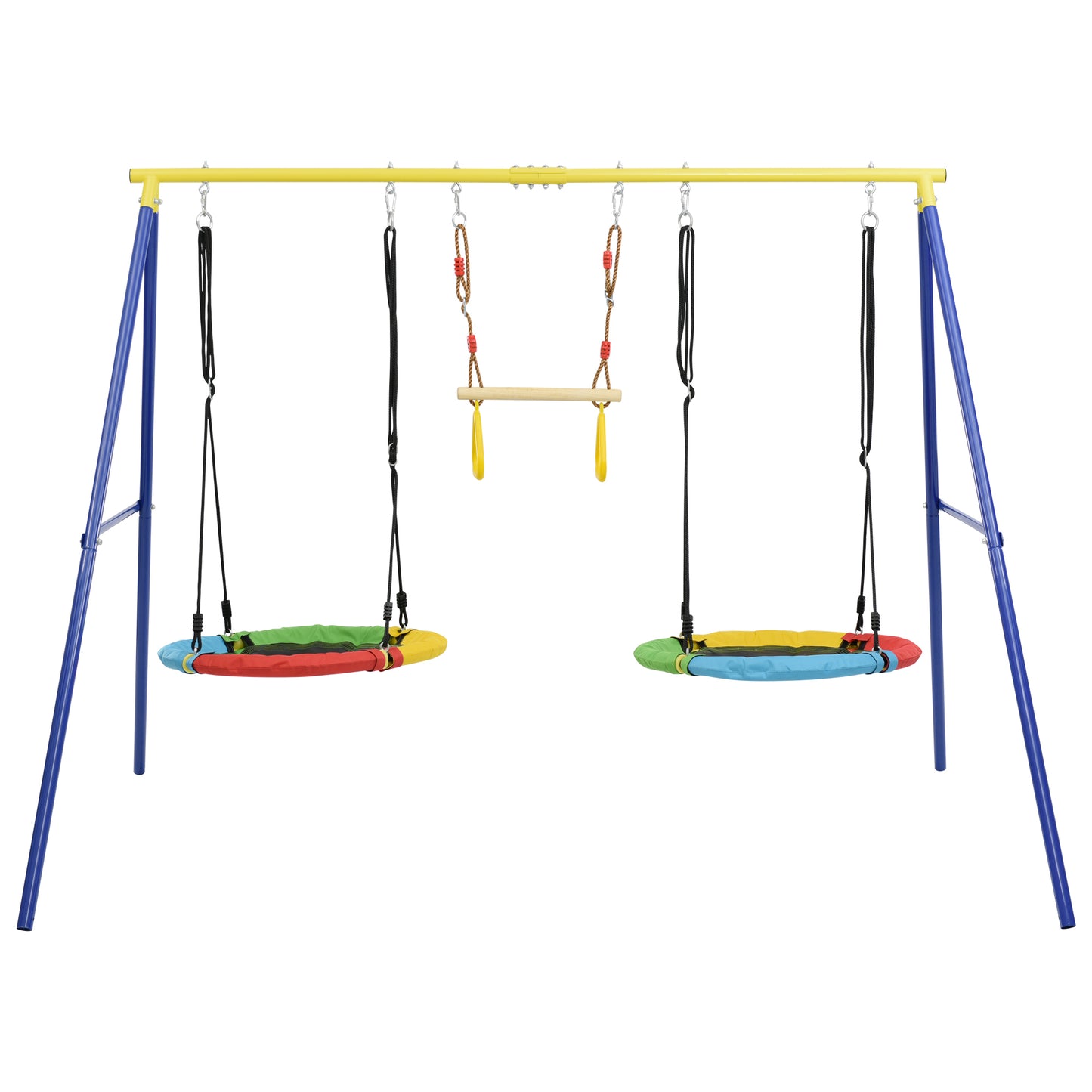 Outdoor Toddler Saucer Swing Set for Backyard, Playground Tree Swing Sets with Steel Frames, Disc Tree Swing Playset - Durable, Safe, and Fun Swing for Kids - Available in Various Sizes and Colors