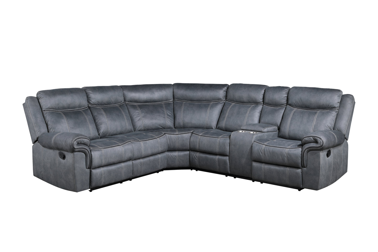 Dollum Sectional Sofa in Two Tone Gray Velvet: Luxurious and Stylish LV00398