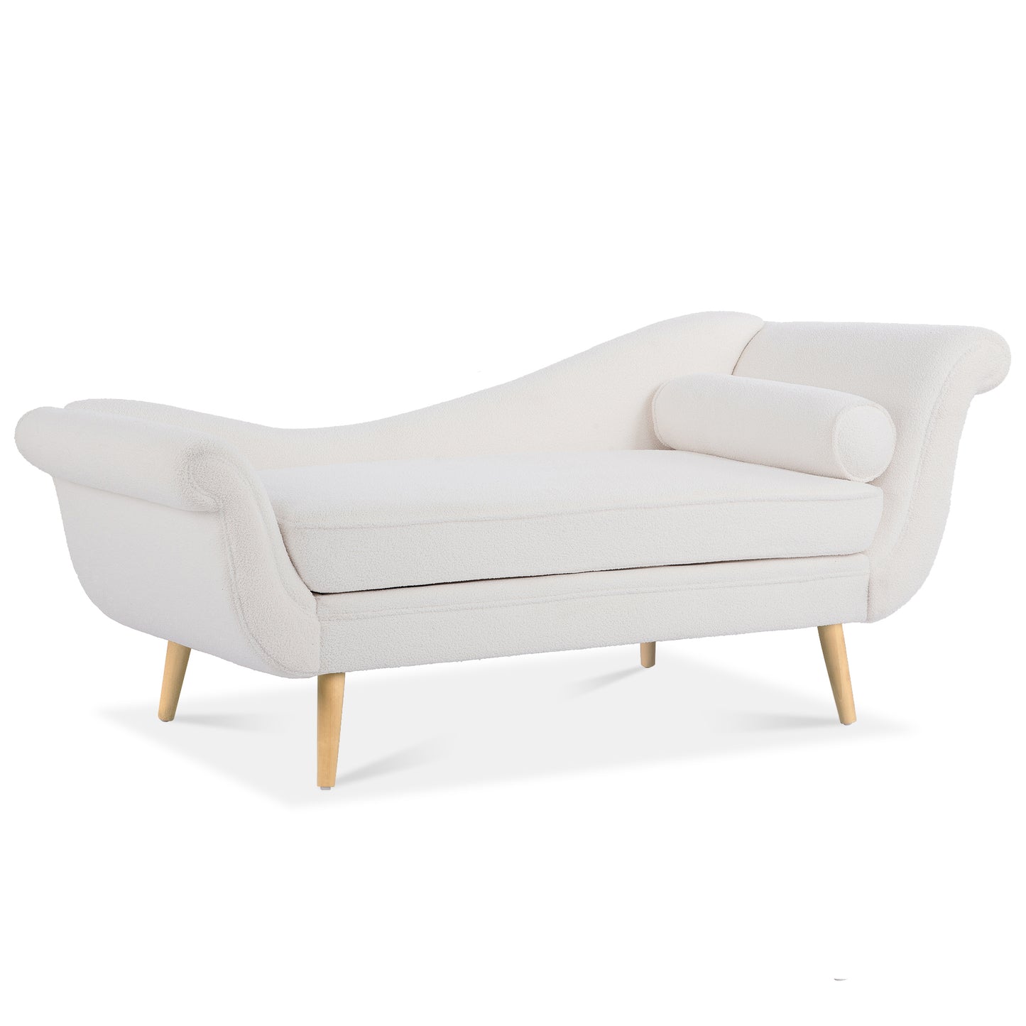 Chaise Lounge with Scroll Arms - Elegant and Comfortable Furniture Piece in Various Sizes and Colors