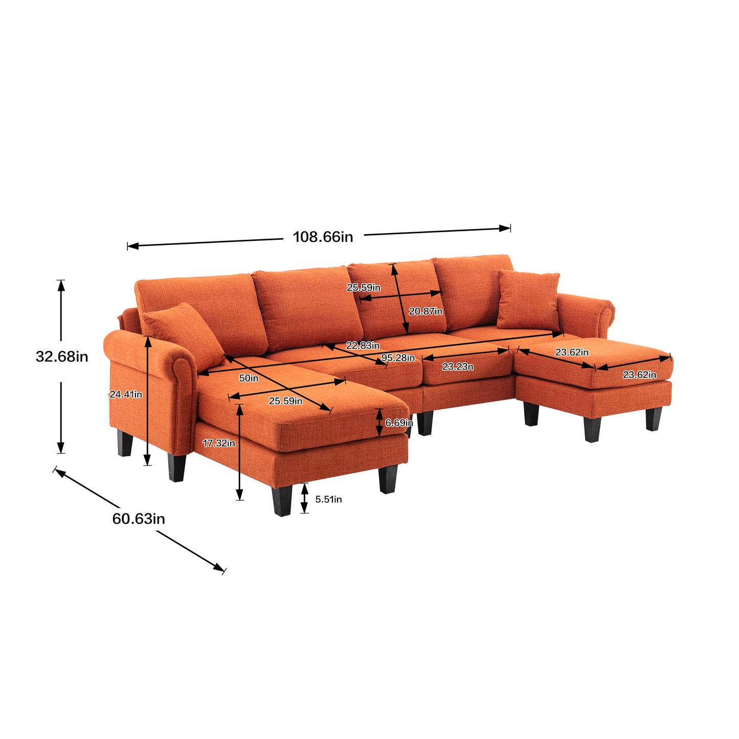 Accent Sofa Sectional for Living Room: COOLMORE - Comfortable, Stylish, and Spacious with Multiple Color Options and Size Variations