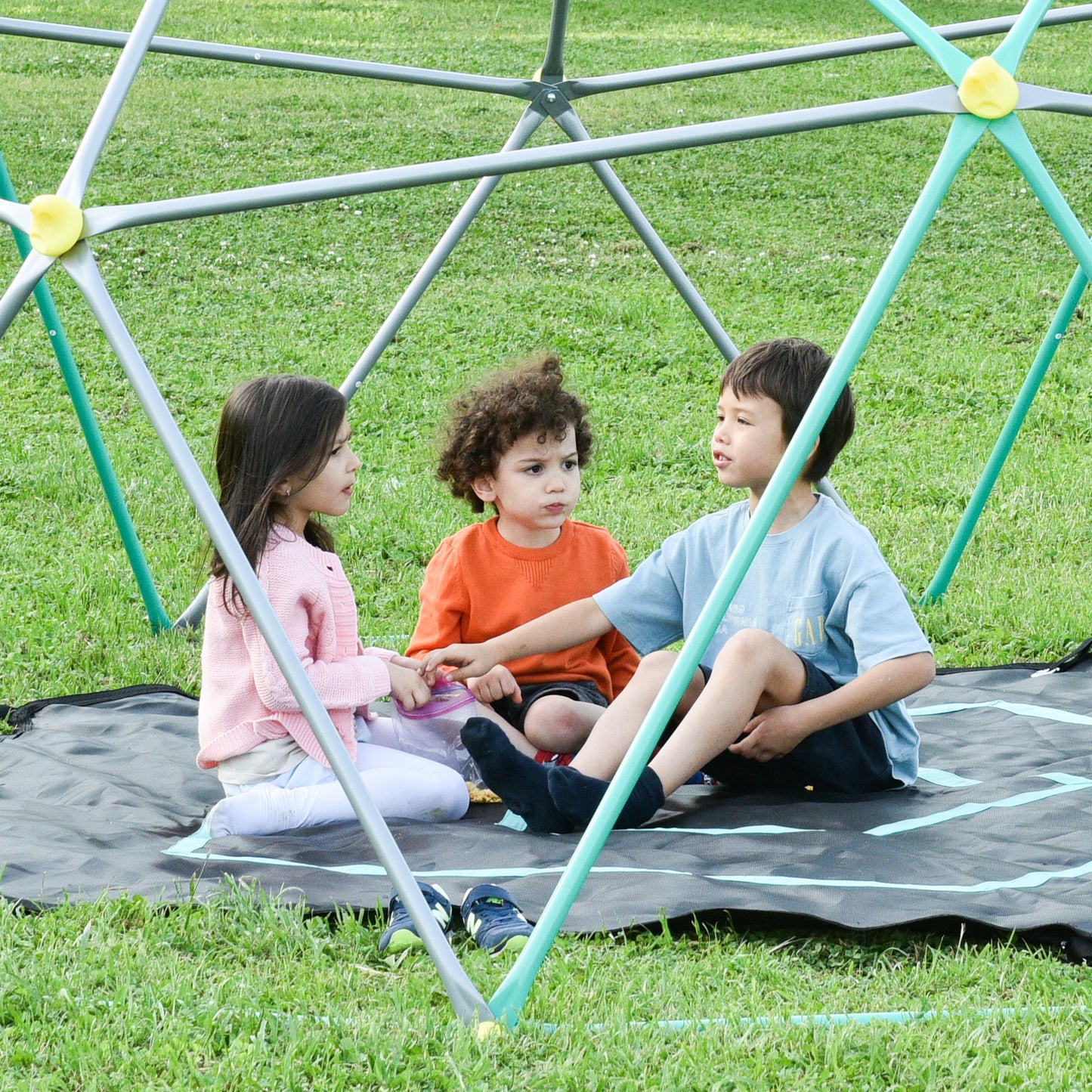 13ft Geometric Dome Climber Play Center: Kids Climbing Tower with Canopy, Rust & UV Resistant Steel Supporting 1000 LBS, Available in Multiple Sizes and Colors