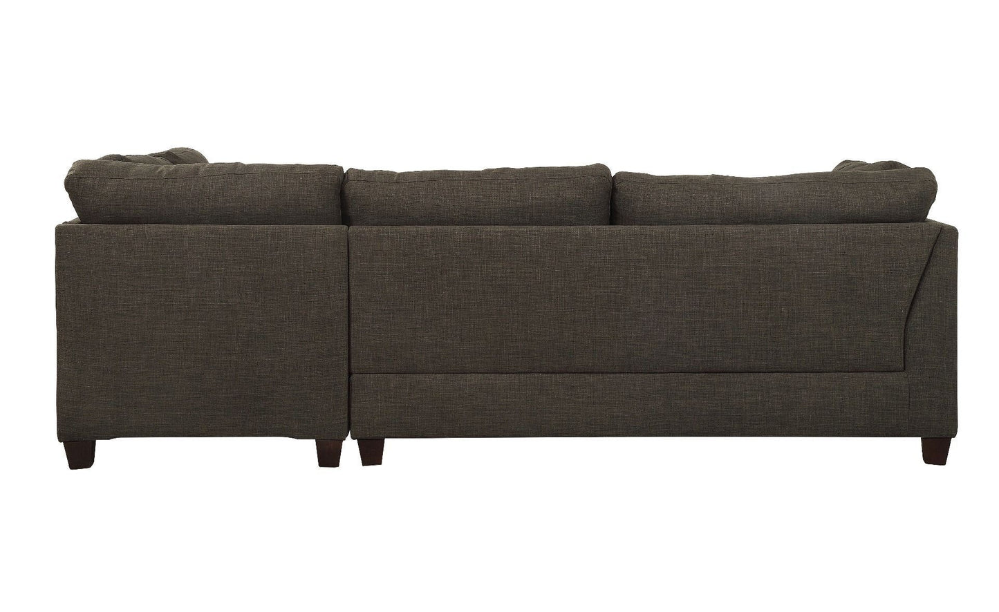 Laurissa Sectional Sofa & Ottoman in Charcoal Linen: Comfortable, Stylish, and Versatile (2 Pillows, 54375)