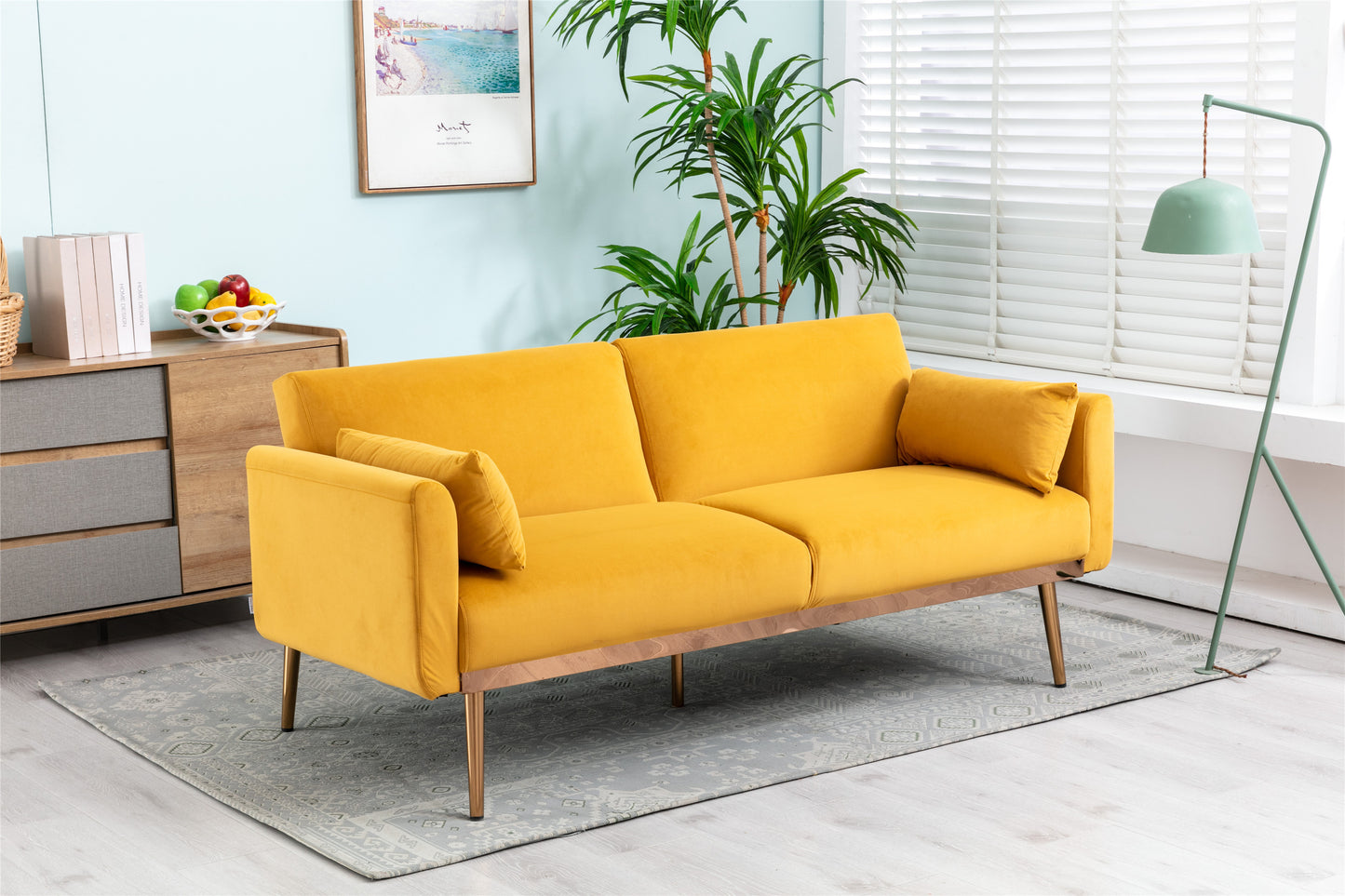 COOLMORE Velvet Sofa: Metal Feet Accent Loveseat Sofa - Stylish and Comfortable Furniture Choice for Your Space