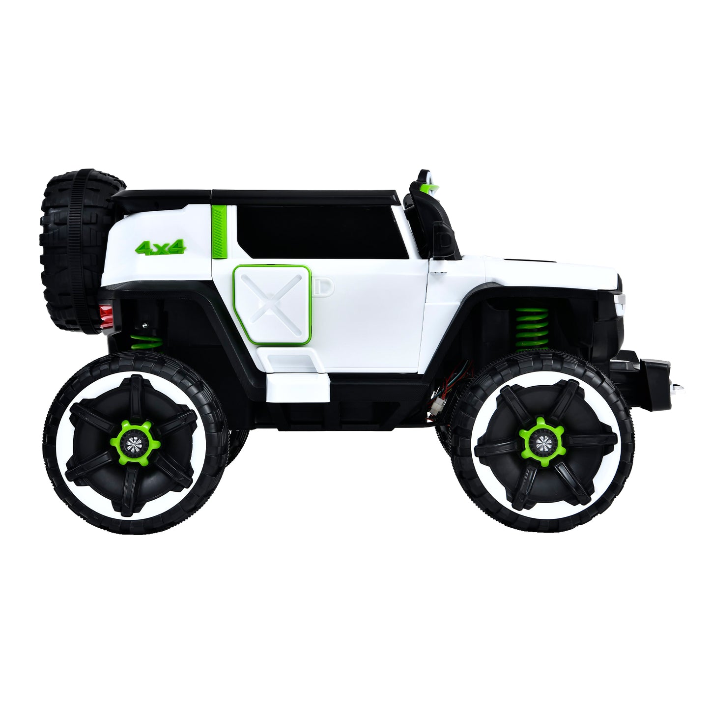 Leather Seat Electric Car Children Ride-On Car 12V10A Battery Powered Vehicle Toy - 3 Speeds, USB/Bluetooth/MP3/Music/Volume Adjustment/Power Display/One Button Start, Seat Belt - White