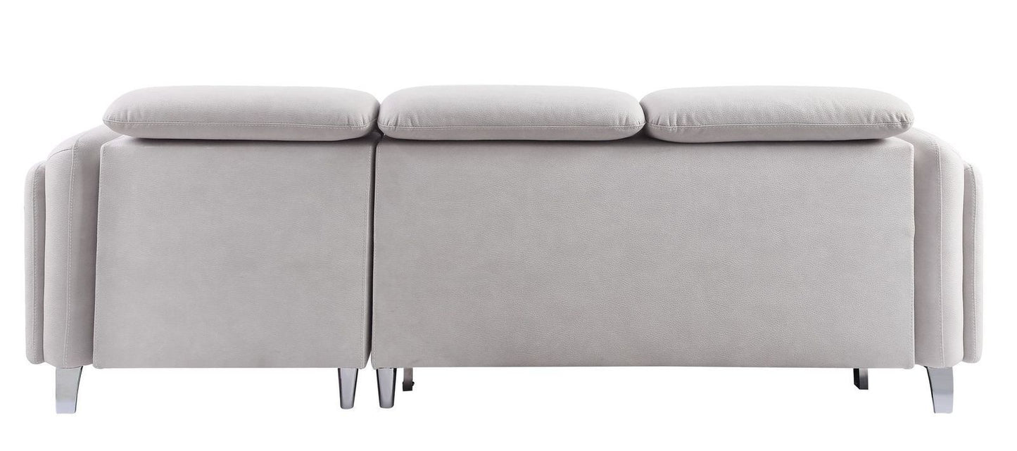 Reyes Sectional Sofa with Sleeper in Beige Nubuck - Luxurious and Versatile Seating for Your Living Space