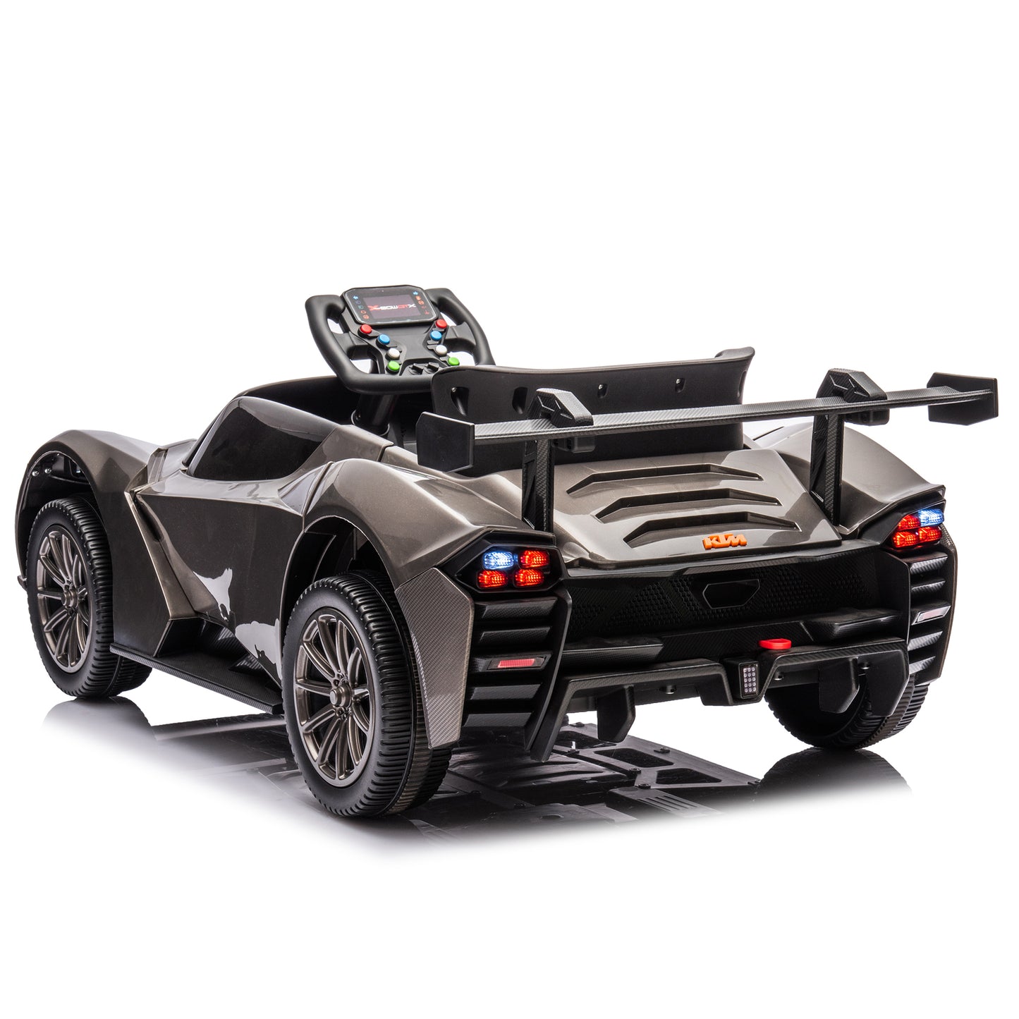 Licensed KTM X-Bow GTX 12V7A Kids Ride-On Car 2.4G W/Parents Remote Control - Electric Car for Kids, 3-Speed Adjustable, Power Display, USB, MP3, Bluetooth, LED Light, Two-Point Safety Belt - Black