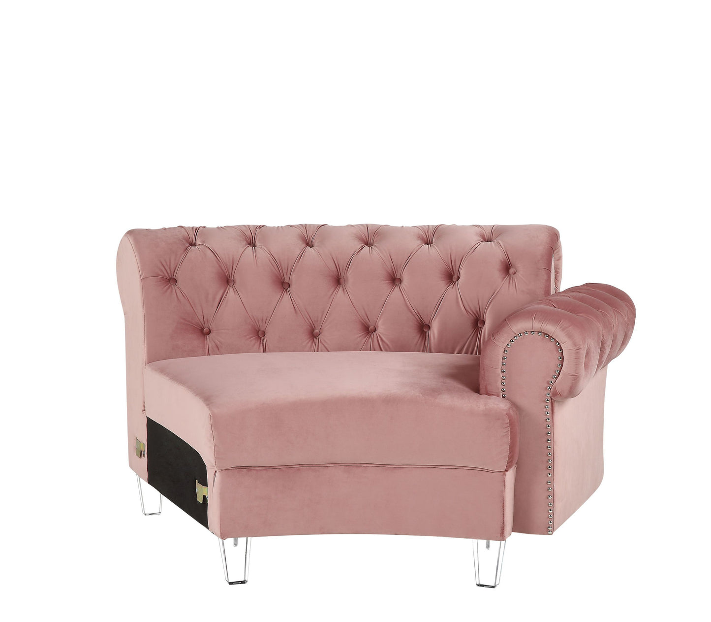 ACME Ninagold Sectional Sofa | Pink Velvet | 7 Pillows | 57360