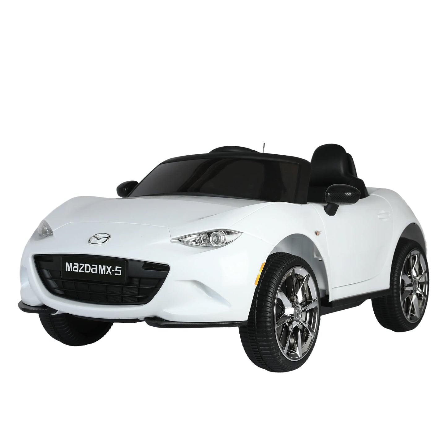 Licensed MAZDA MX-5 RF, 12V Kids Ride On Car - 2.4G Remote Control, Electric Car for Kids - 3 Speeds, Power Display, USB, MP3, Bluetooth - LED Light, Safety Belt - Blue/Red