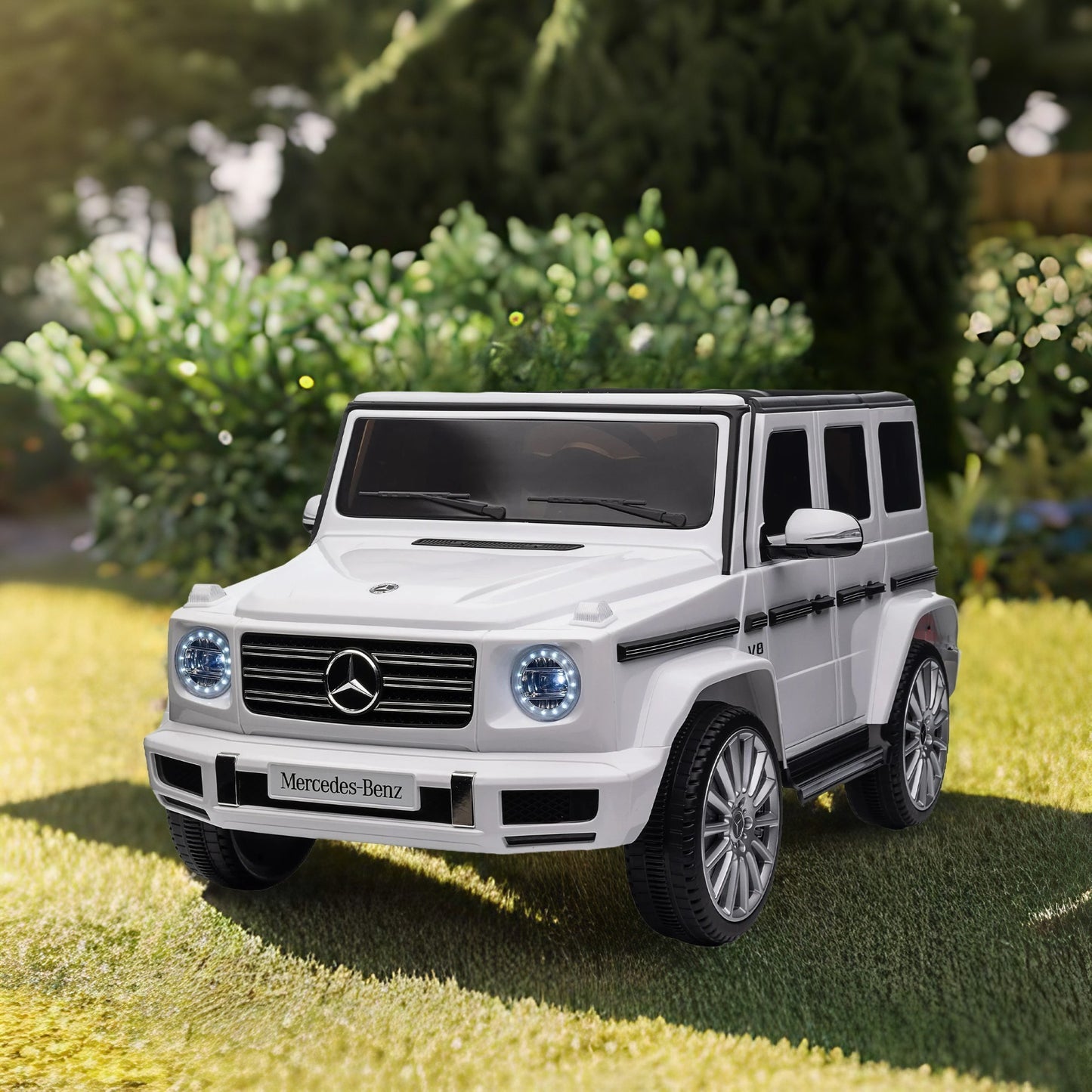 Licensed Mercedes-Benz G500 Kids Ride On Toy: 24V Electric Car w/ Parent Remote Control, 3-Speed Adjustable, Power Display, USB, MP3, Bluetooth, LED Light, Three-Point Safety Belt - Red or Black