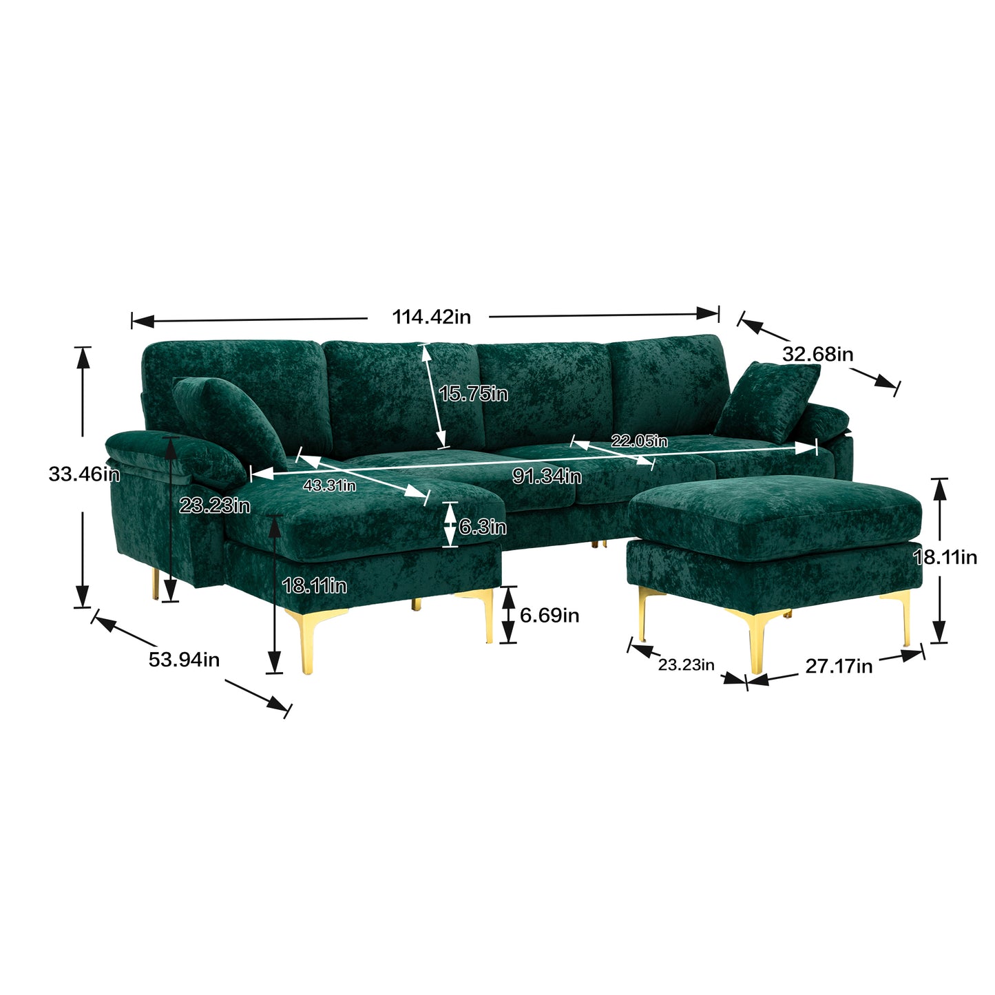 Accent Sofa: Stylish and Comfortable Living Room Sectional Sofa with Unique Color and Size Options