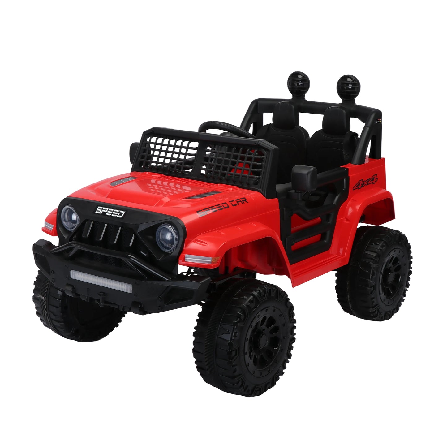 12V7A Kids Ride on Truck with Remote Control, Three-Speed Adjustable, Power Display, USB, MP3, Bluetooth, LED Light, Three-Point Safety Belt - Electric Car for Kids