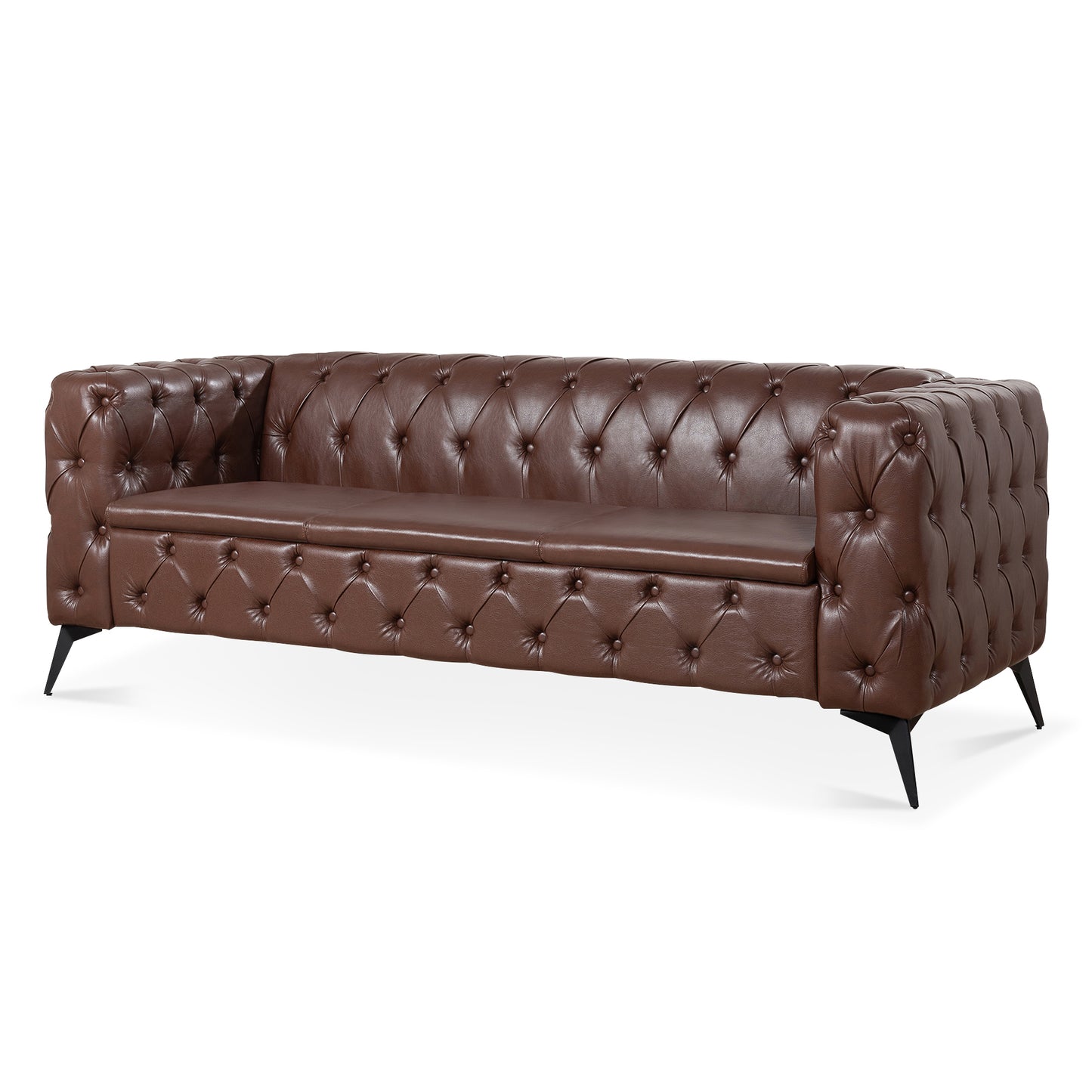 84.06-Inch Width Traditional Square Arm 3-Seater Sofa with Removable Cushions: Classic Comfort and Style in a Timeless Design, Available in Various Colors