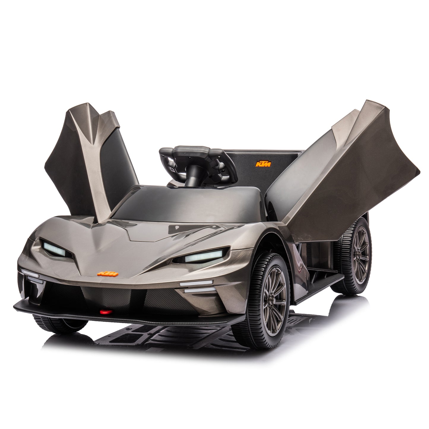 Licensed KTM X-Bow GTX 12V7A Kids Ride-On Car 2.4G W/Parents Remote Control - Electric Car for Kids, 3-Speed Adjustable, Power Display, USB, MP3, Bluetooth, LED Light, Two-Point Safety Belt - Black