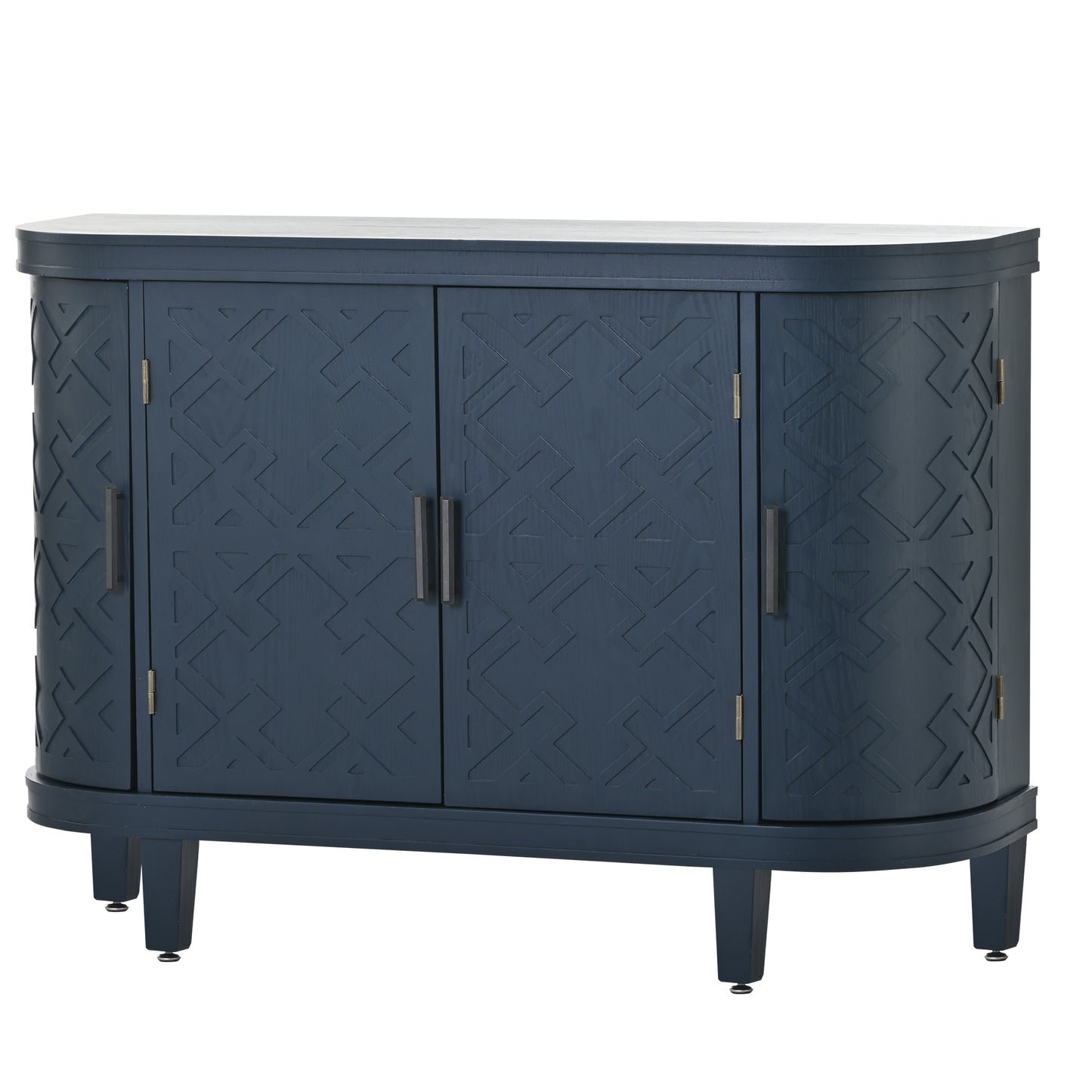 U-Style Accent Storage Cabinet Sideboard Wooden Cabinet with Antique Pattern Doors for Hallway, Entryway, Living Room