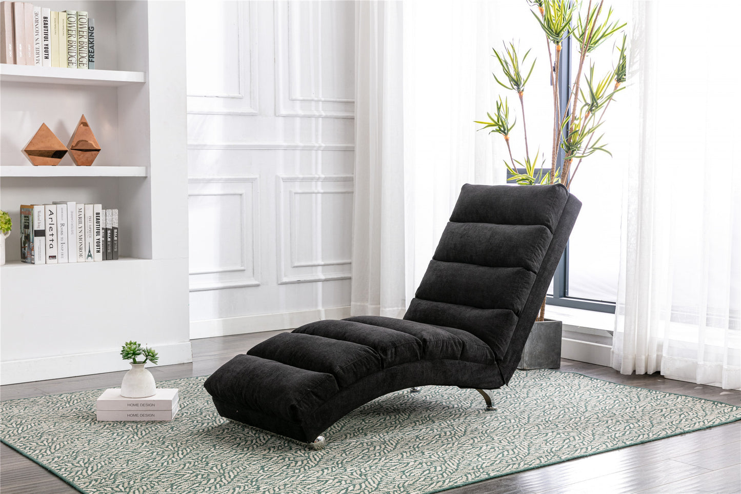 Linen Chaise Lounge Indoor Chair: Modern Long Lounger for Office or Living Room - COOLMORE.