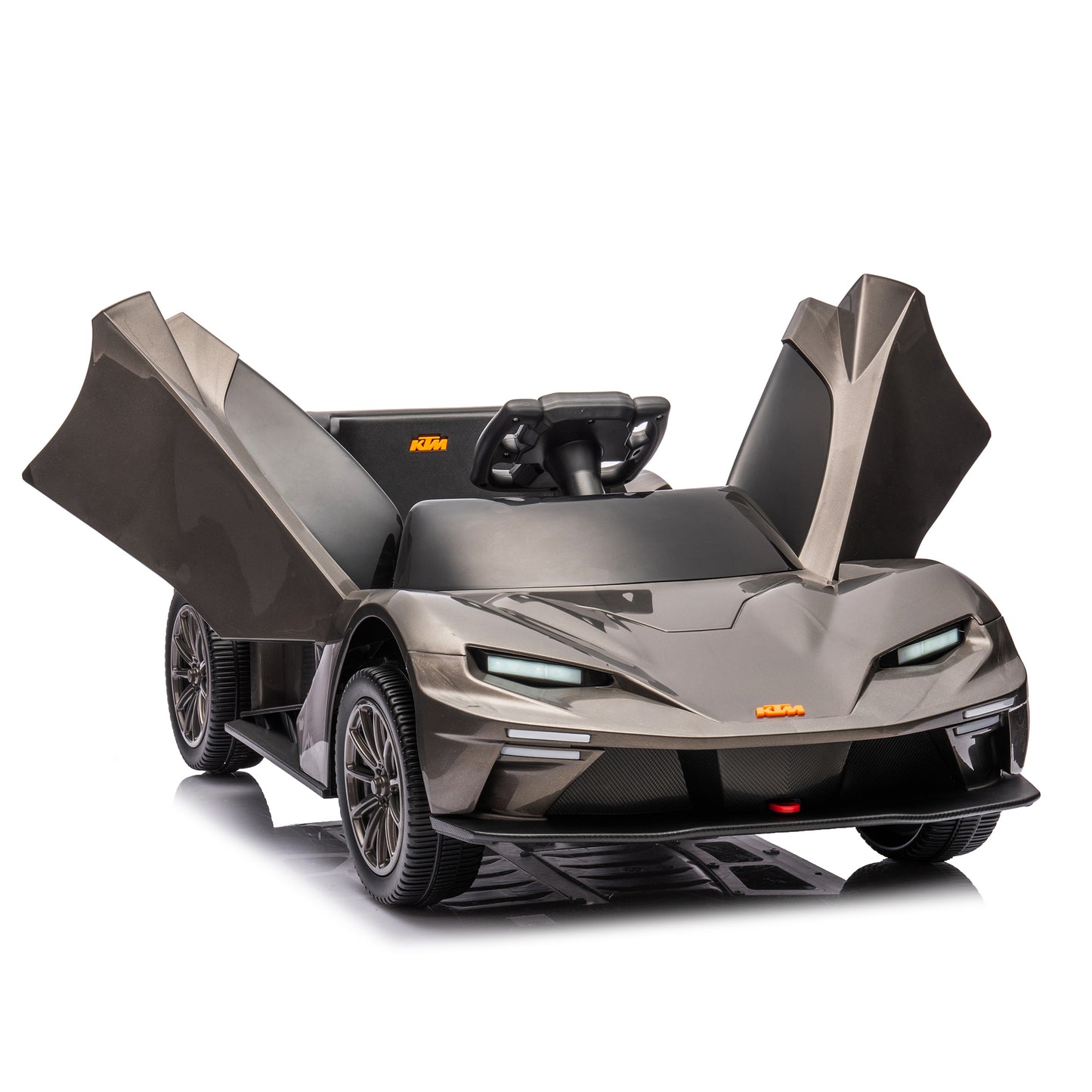 Licensed KTM X-Bow GTX 12V7A Kids Ride-On Car 2.4G W/Parents Remote Control - Electric Car for Kids, 3-Speed Adjustable, Power Display, USB, MP3, Bluetooth, LED Light, Two-Point Safety Belt - Black