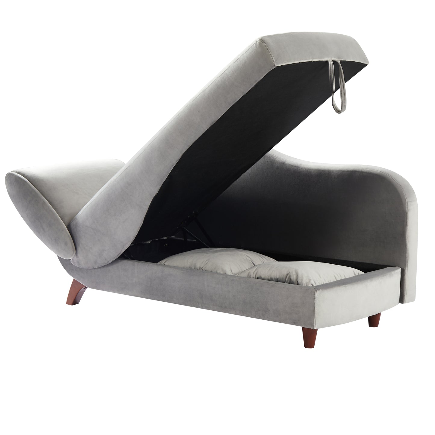 Artemax Chaise Lounge with Storage, Solid Wood Legs - Stylish and Functional Furniture for Comfortable Seating - Available in Various Colors and Sizes