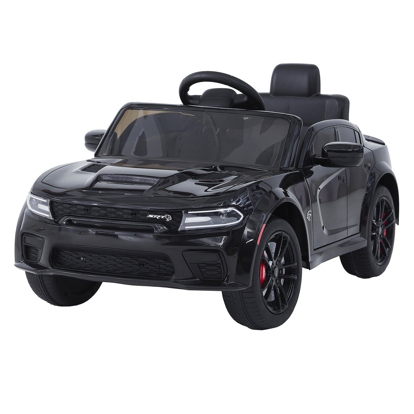 12V Licensed DODGE Charger Ride-On Car with Parental Remote Control - Electric Vehicle for Kids with Adjustable Speeds, Power Display, USB, MP3, Bluetooth, LED Lights, and Four-Wheel Suspension