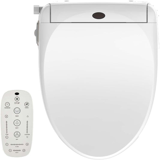 JEP Electric Bidet Toilet Seat for Elongated Toilets & Round Toilets | Premium Bidets for Existing Toilets with Warm Water, Heated Seat, and a Remote Control