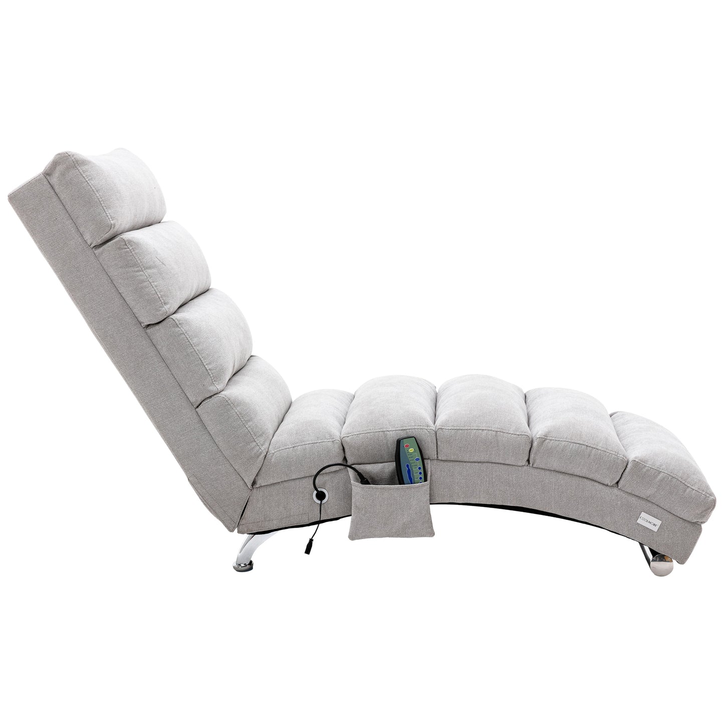 Linen Chaise Lounge Indoor Chair, Modern Long Lounger for Office or Living Room - COOLMORE