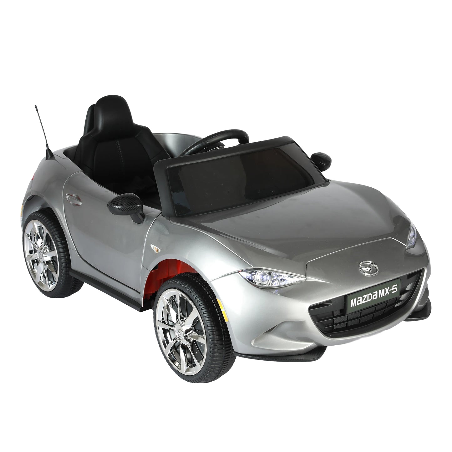 Licensed MAZDA MX-5 RF 12V Kids Ride On Car - Remote Control, Three Speeds, Power Display, USB, MP3, Bluetooth, LED Light, Safety Belt, Painting - Red