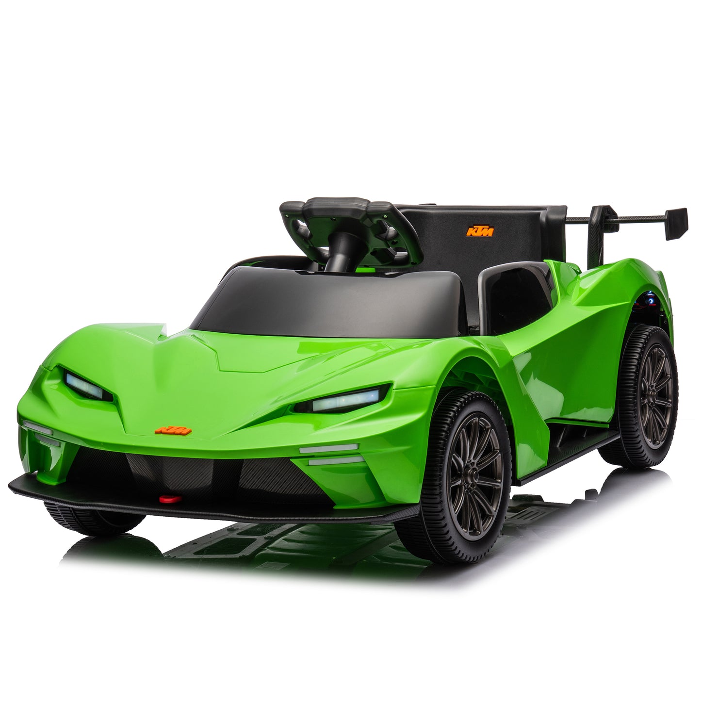 Licensed KTM X Bow GTX, 12V7A Kids Ride On Car with 2.4G Parental Remote Control, Electric Car for Kids, Adjustable Speeds, Power Display, USB, MP3, Bluetooth, LED Lights, Two-Point Safety Belt - Black