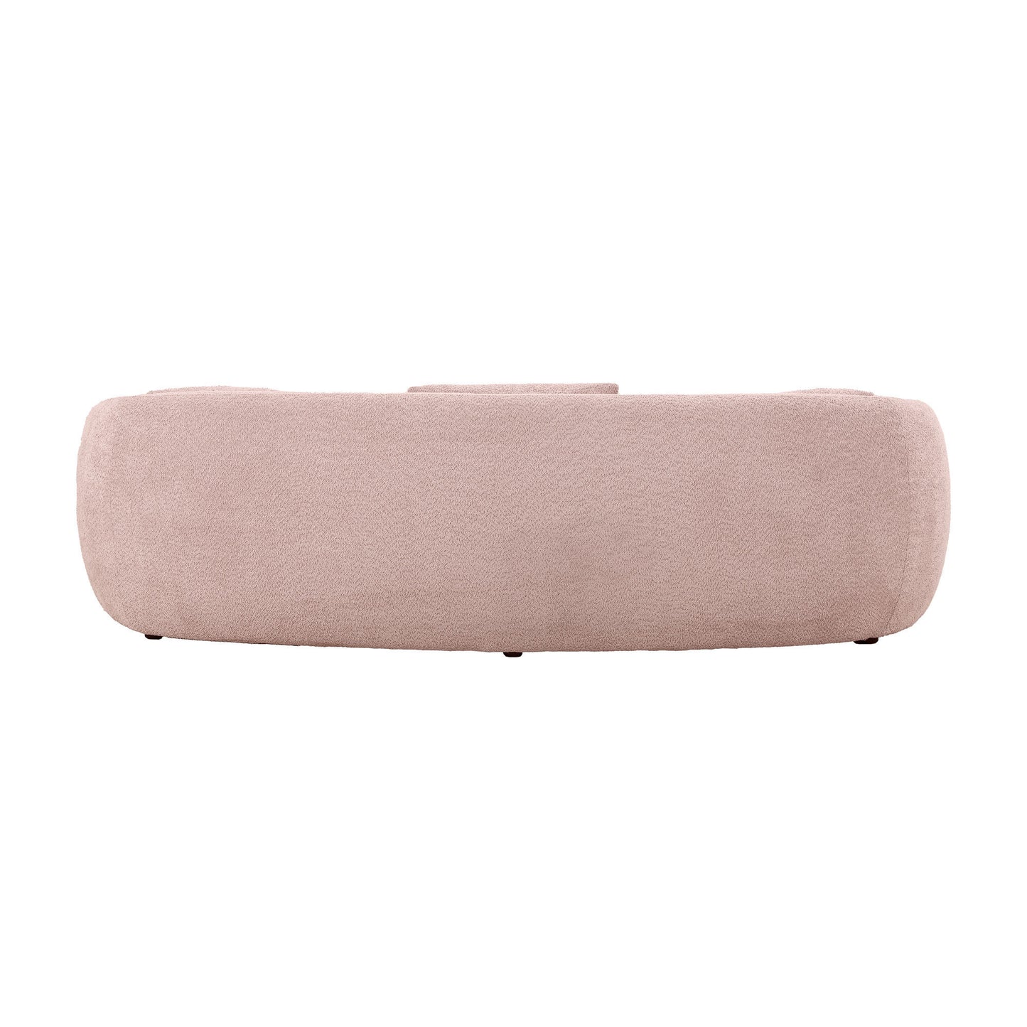 93.6'' Mid Century Modern Curved 4-Seat Boucle Fabric Pink Sofa - Ideal for Bedroom, Office, Apartment - Stylish and Spacious Living Room Couch