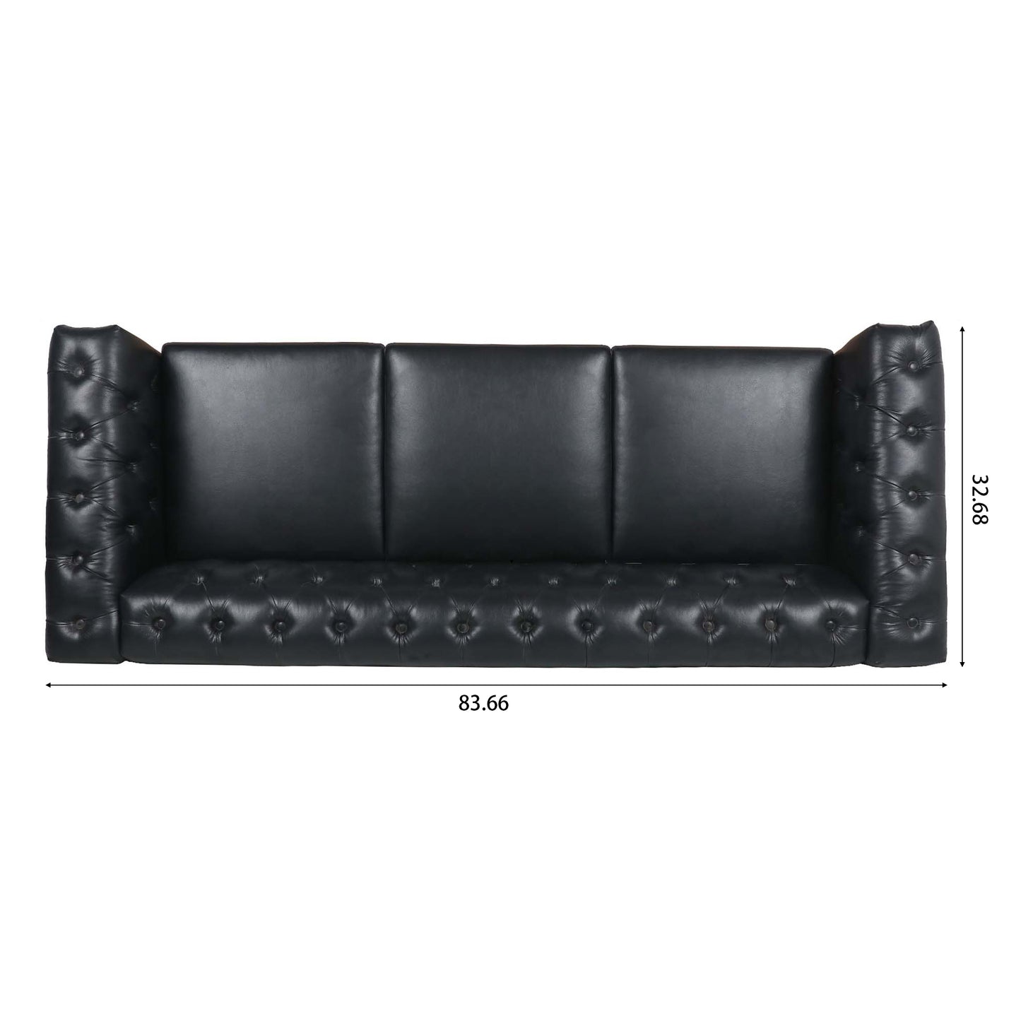 83.66" Traditional Square Arm 3-Seater Sofa with Removable Cushions - Classic Style, Generous Width, Multiple Colors