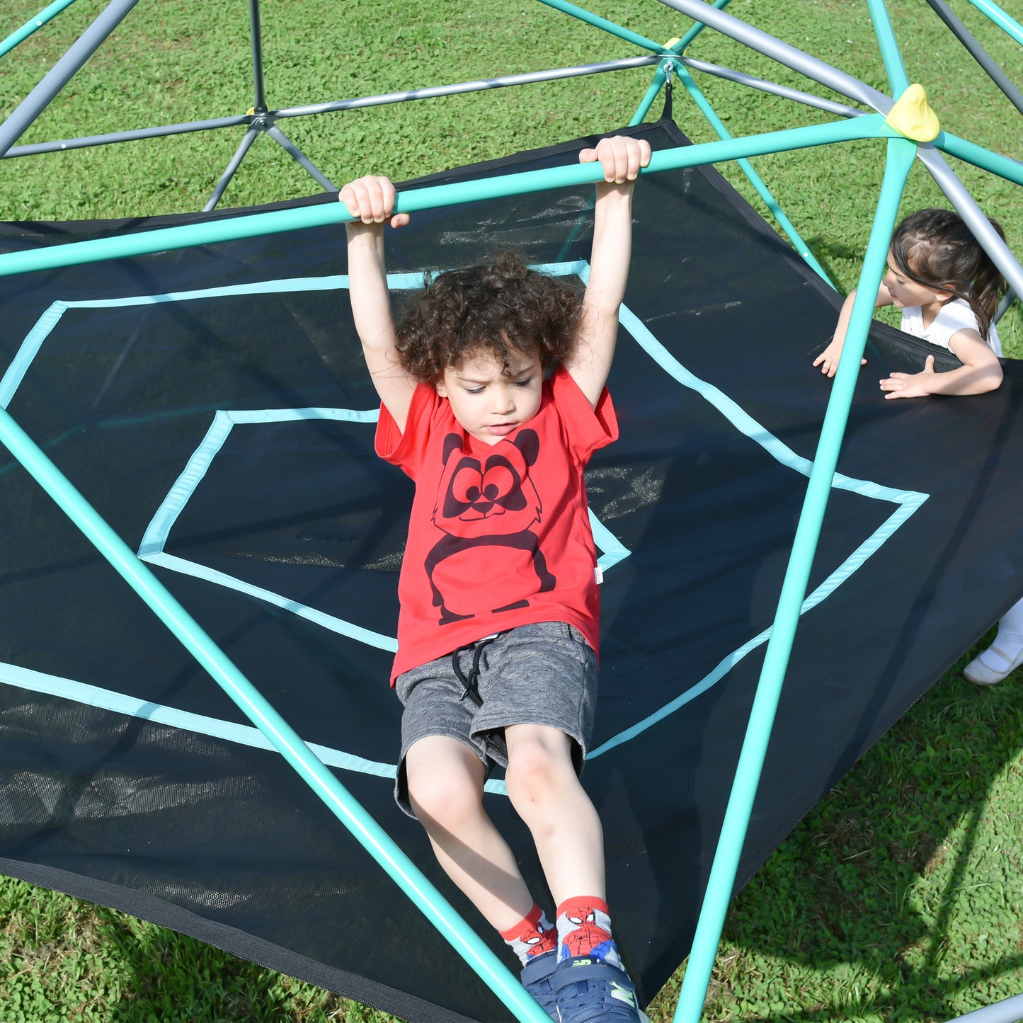 13ft Geometric Dome Climber Play Center: Kids Climbing Tower with Canopy, Rust & UV Resistant Steel Supporting 1000 LBS, Available in Multiple Sizes and Colors