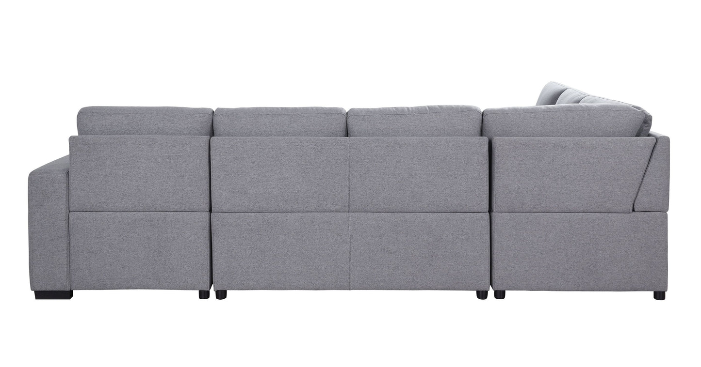 Nardo Storage Sleeper Sectional Sofa: Gray Fabric, ACME 55545