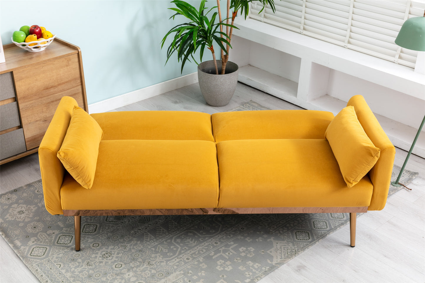 COOLMORE Velvet Sofa: Metal Feet Accent Loveseat Sofa - Stylish and Comfortable Furniture Choice for Your Space