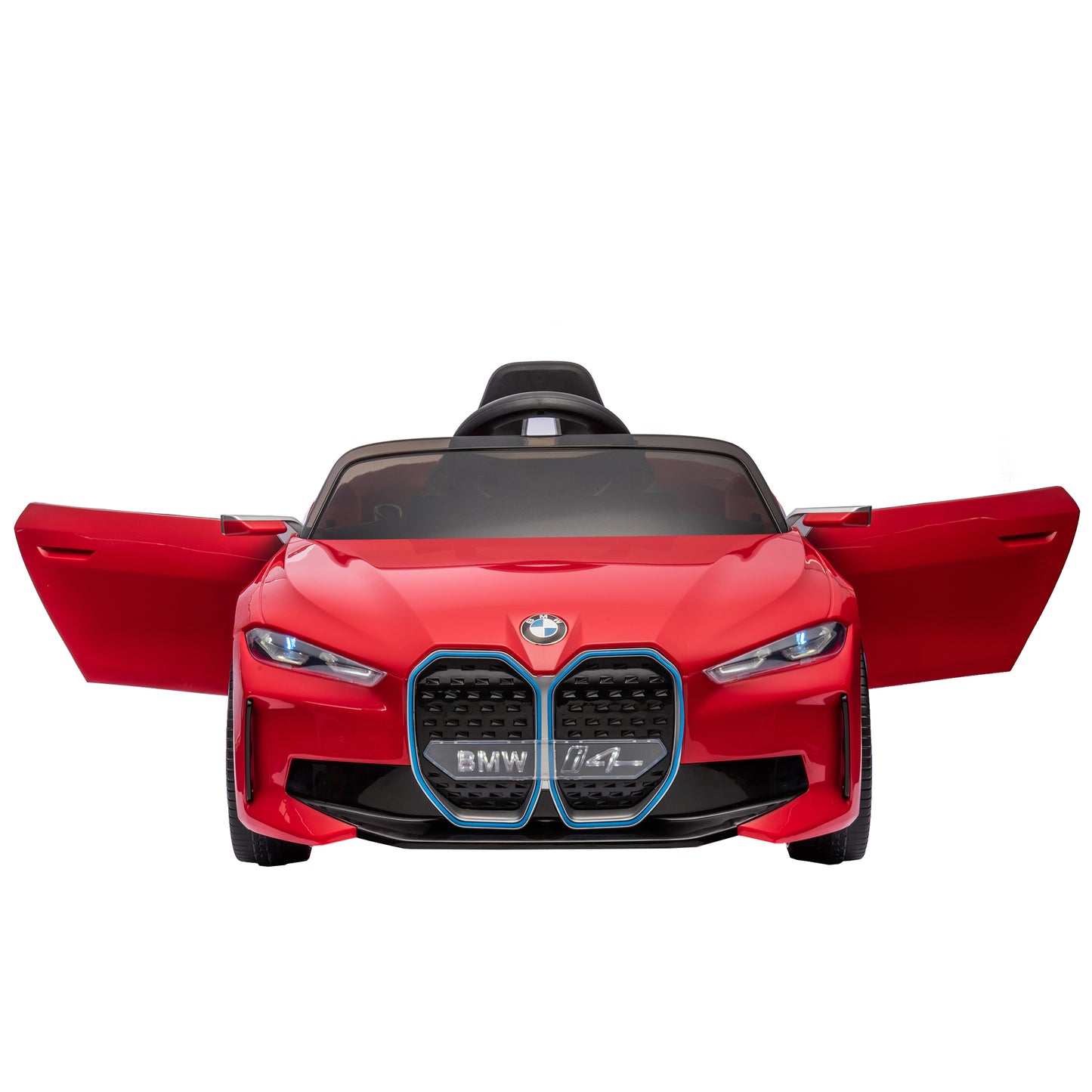 Licensed BMW I4 12V Kids Ride-On Car: Remote Control, 3 Speeds, Power Display, USB, MP3, Bluetooth, LED Lights, Safety Belt, Story