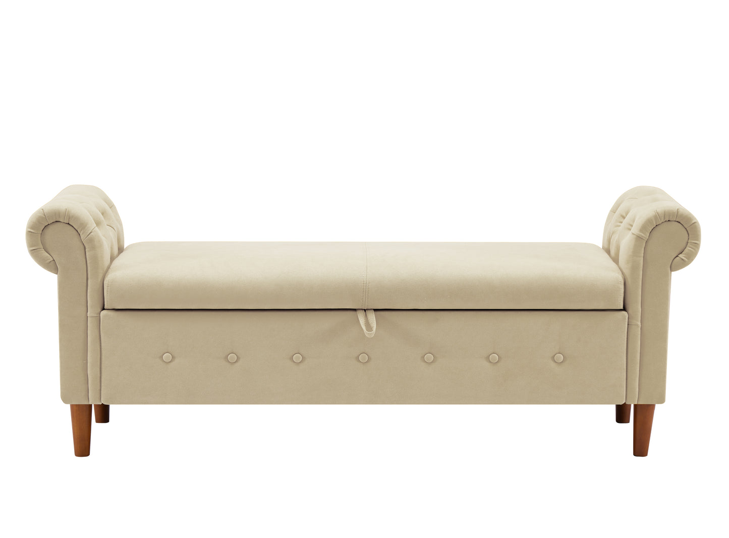 Beige Multifunctional Storage Rectangular Sofa Stool: Versatile and Stylish Ottoman with Ample Storage Space