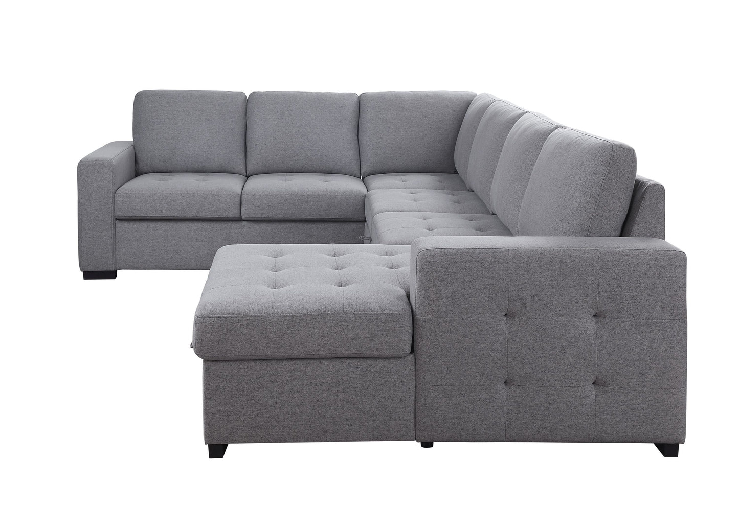 Nardo Storage Sleeper Sectional Sofa: Gray Fabric, ACME 55545