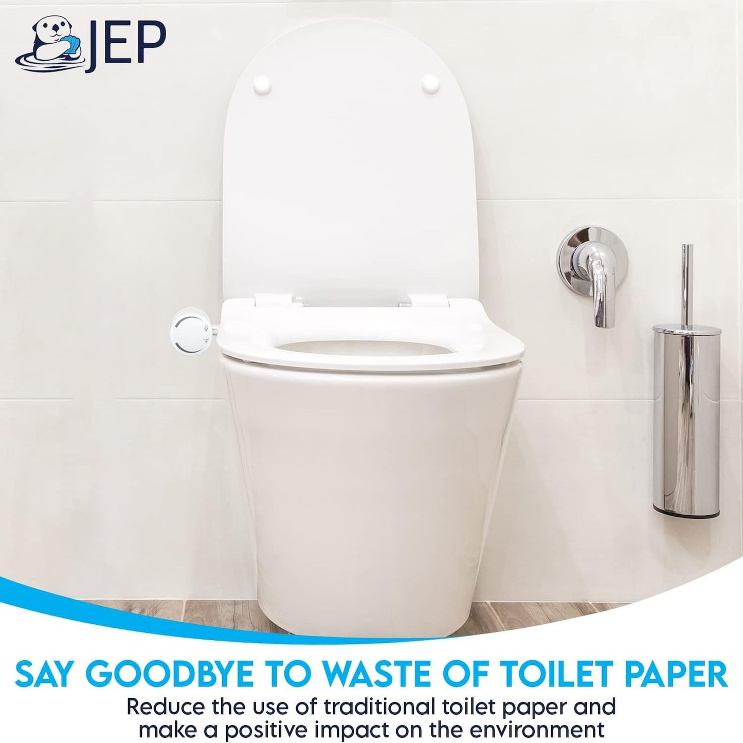 JEP Bidet Toilet Seat Attachment for Toilets | Bidets for Existing Toilets for Rear & Feminine Cleaning, Easy to Install, Convenient, and Power Free