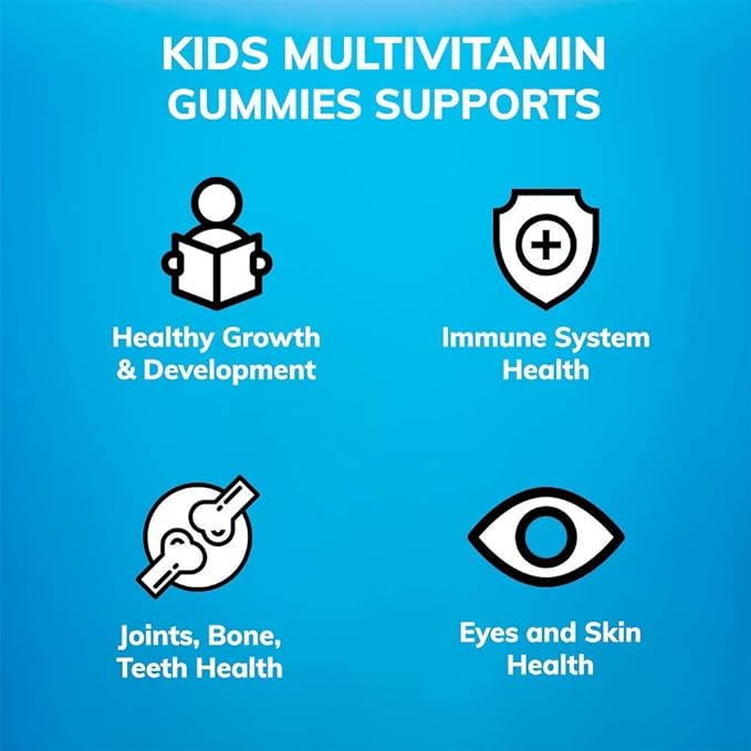 Zaytun Halal Kids Multivitamin Gummies | Natural Vitamins A, C, D, E, B6, B12, Biotin | Vegetarian, No Gelatin, No Gluten, No Dairy | Non-GMO | 90 Fruit Flavored Gummies