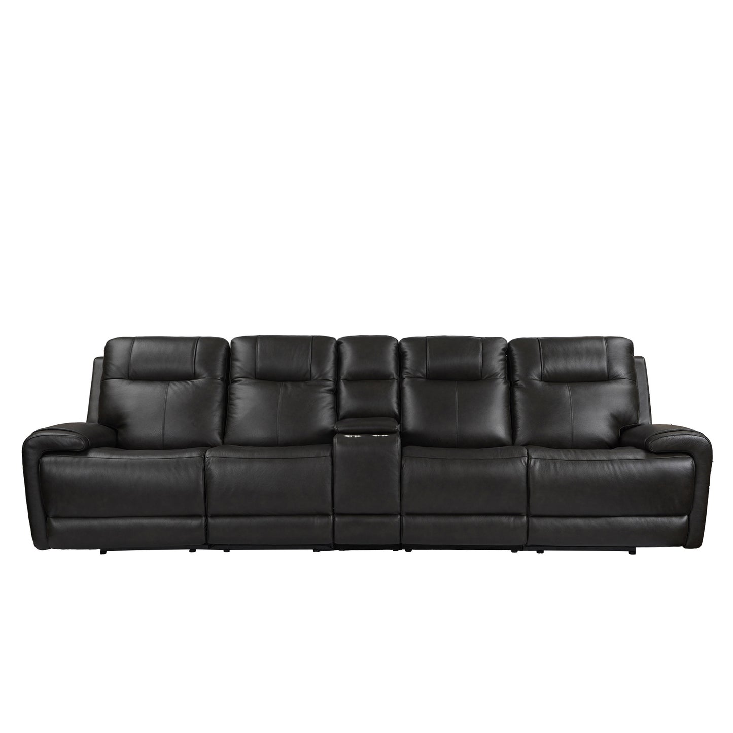 Trevor Triple 4 Seats Power Sofa: Genuine Leather, Lumbar Support, Adjustable Headrest, USB & Type C Charge Port | Stationary