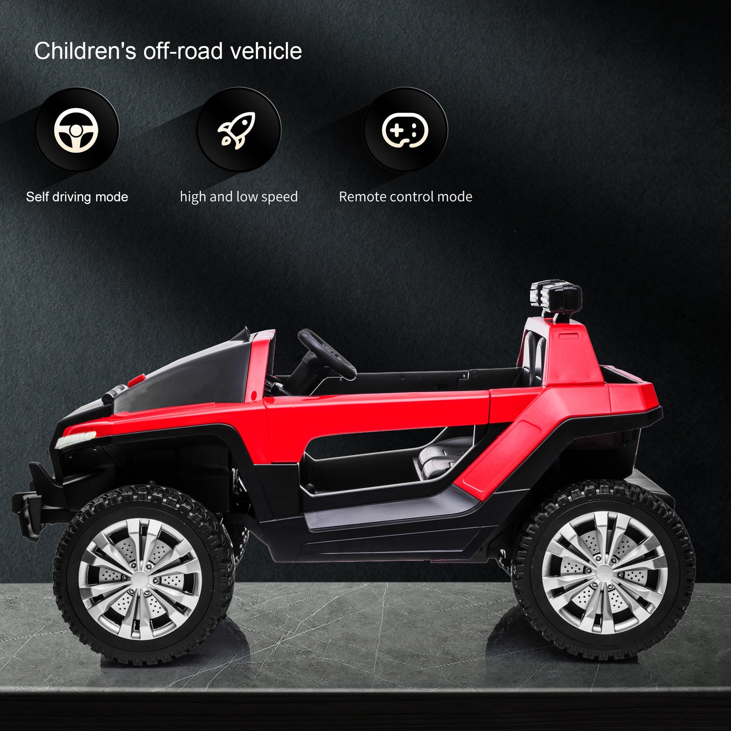 24V7A 200W*2 Super Power Leather Seat Four-Wheel Shock Absorber Ride-On Car: High/Low Speed, USB Bluetooth Music, Kids' Electric Car for Children